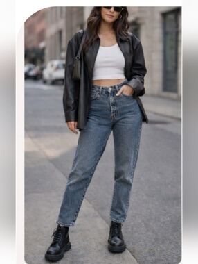 Vintage Palmetto's High Waisted Tapered Leg "Mom Jeans" Size 6 Blue Denim 80s 90